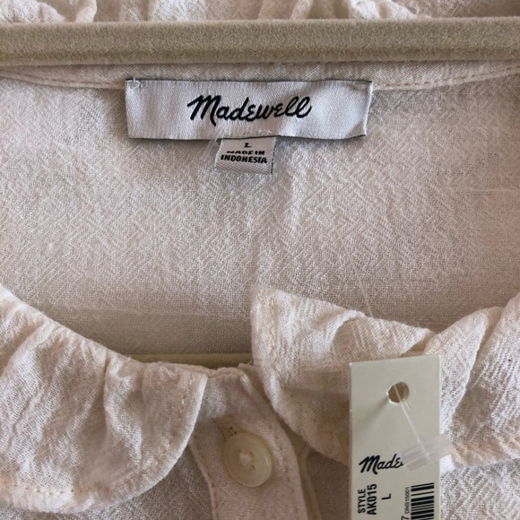 Madewell Cream Blouse Size L - Picture 3 of 3